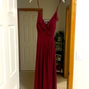 Azazie Bridesmaids Dress. Color Cabernet. Fabric chiffon. Style- Erica
